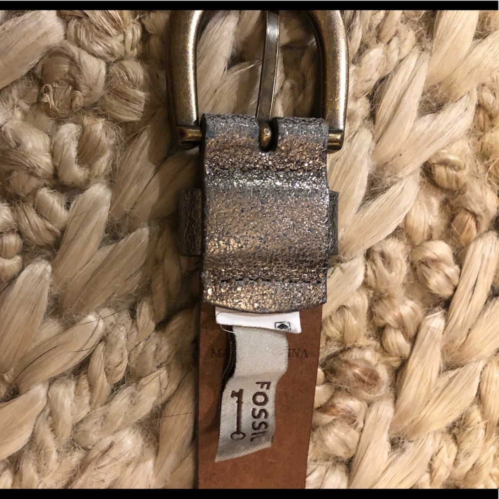 Fossil Metallic Gold Belt Size Small - Picture 4 of 4
